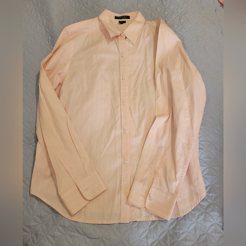 Ralph Lauren Light Pink Dress Shirt Pearl Button